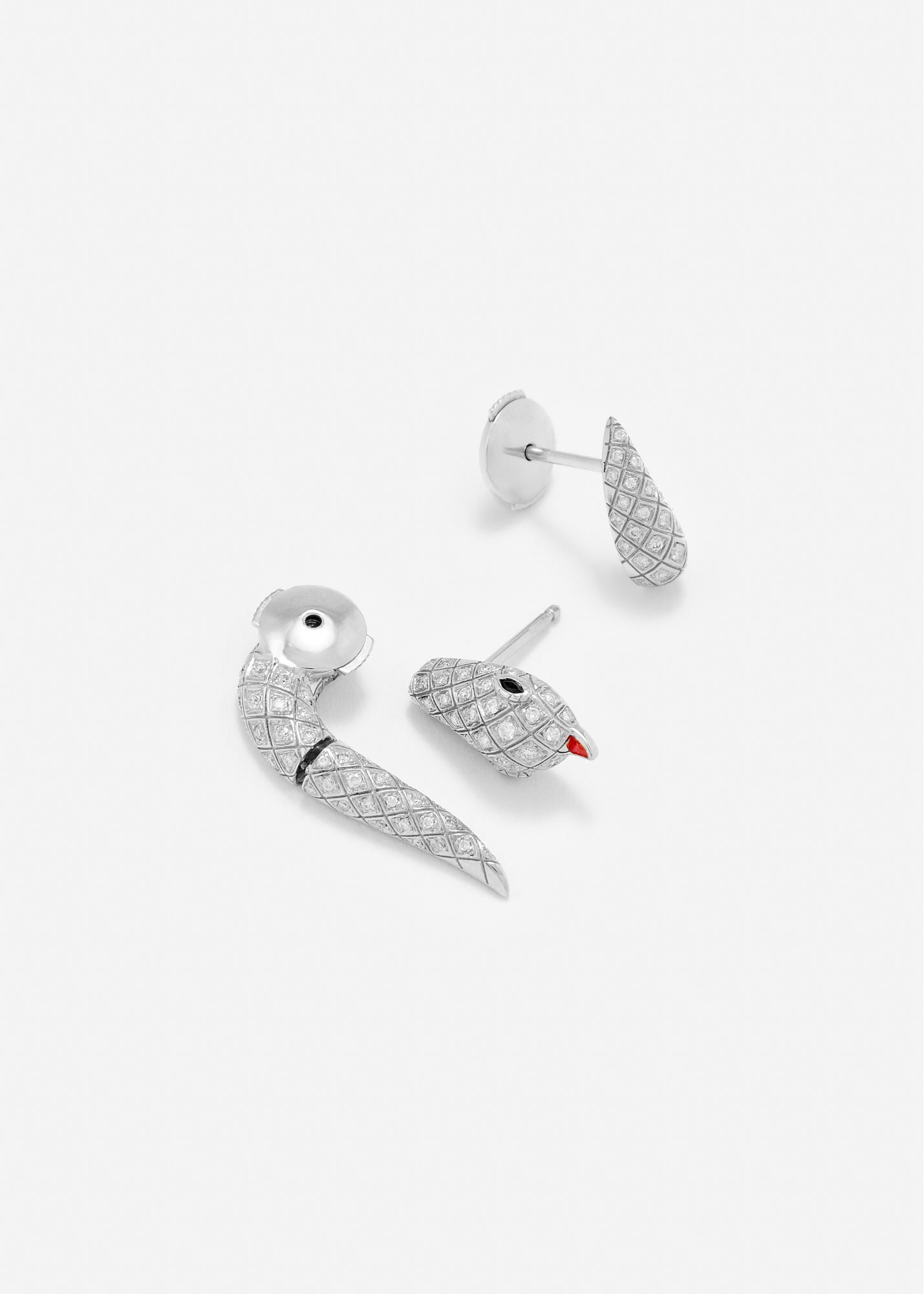 SET PUCE ET DESSOUS PYTHON DIAMANTS OR BLANC