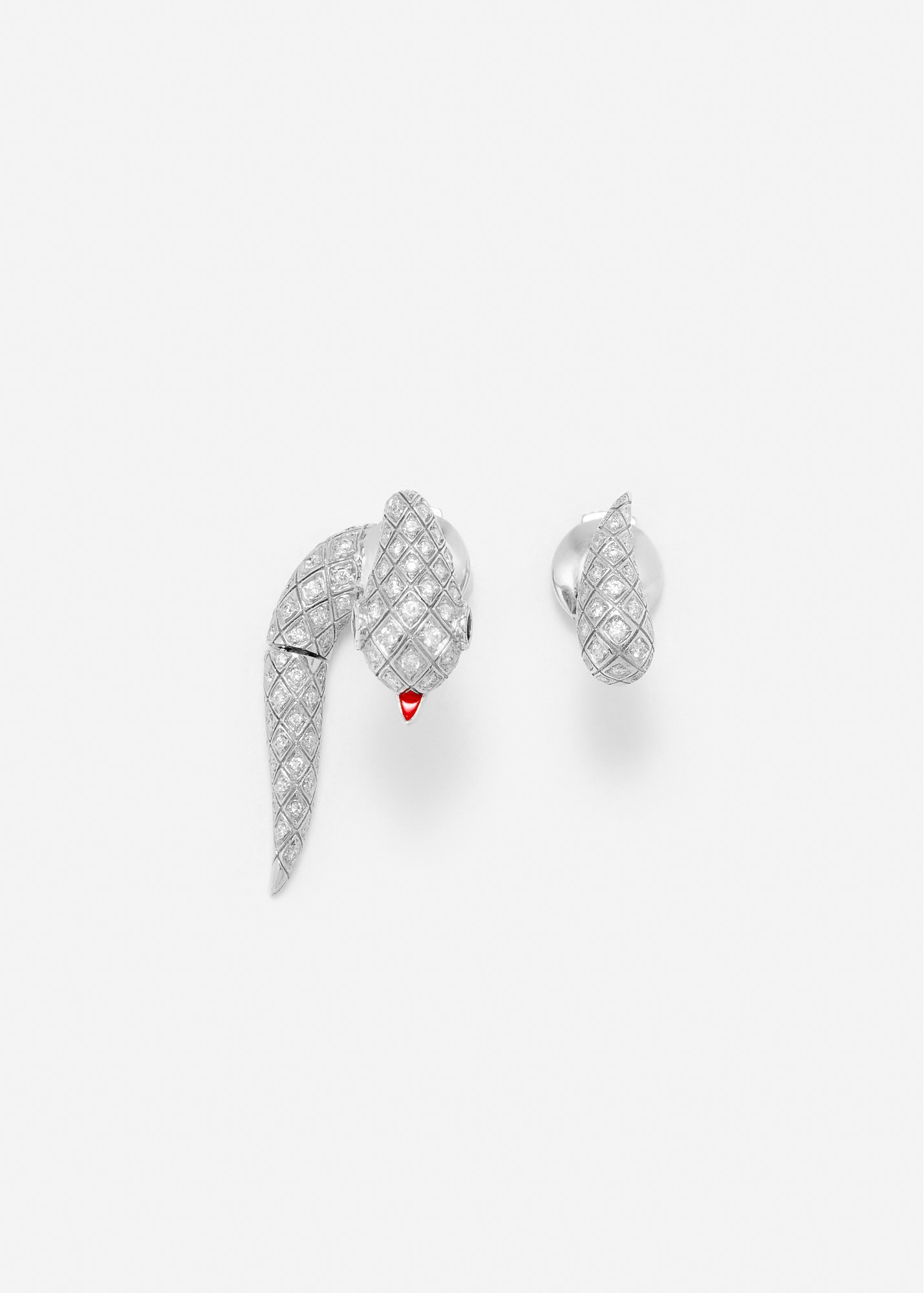 SET PUCE ET DESSOUS PYTHON DIAMANTS OR BLANC