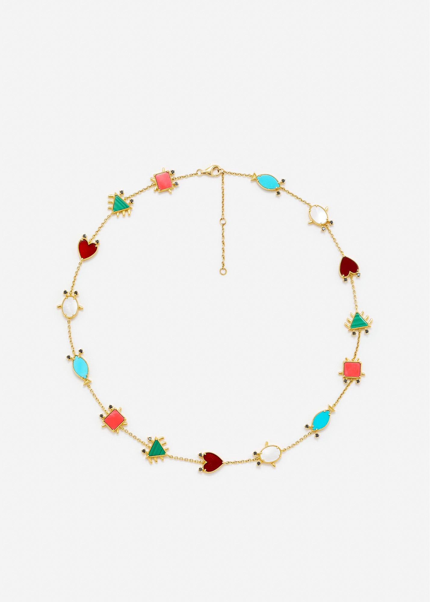 COLLIER PETITS PERSONNAGES OR JAUNE