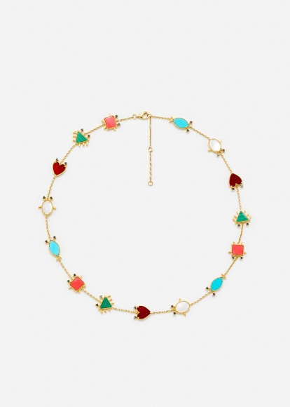 COLLIER PETITS PERSONNAGES OR JAUNE