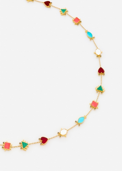 COLLIER PETITS PERSONNAGES OR JAUNE