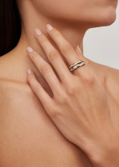 MINI ALLIANCE LÉOPARD DIAMANTS OR JAUNE