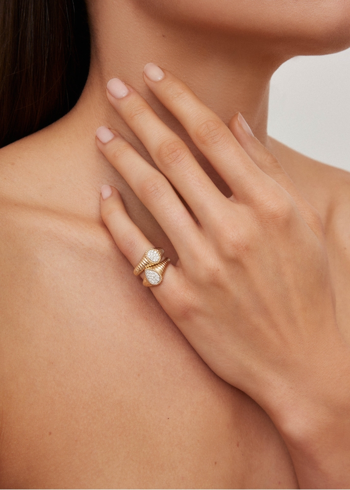 BABY CHEVALIÈRE OVALE BERLINGOT DIAMANTS OR JAUNE