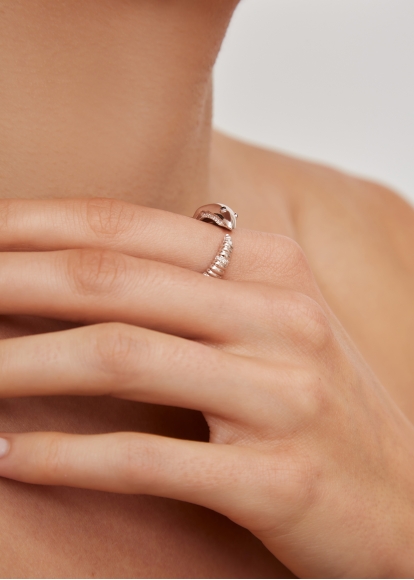 BAGUE ÉCREVISSE OR BLANC