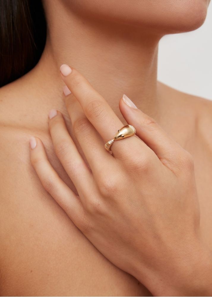 BAGUE ÉCREVISSE OR JAUNE