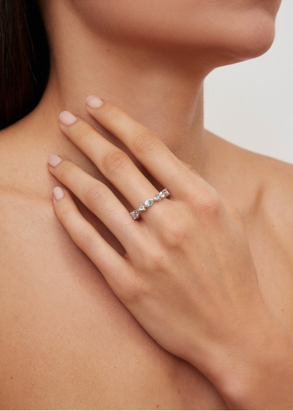 BAGUE LES PETITS POISSONS OR BLANC