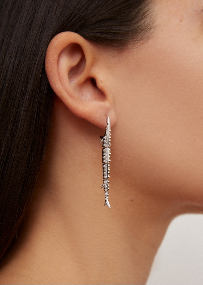 BOUCLE D’OREILLE MARLIN GM OR BLANC