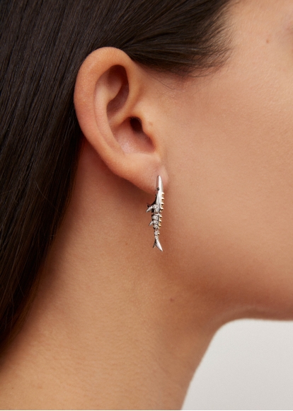 BOUCLE D’OREILLE MARLIN PM OR BLANC