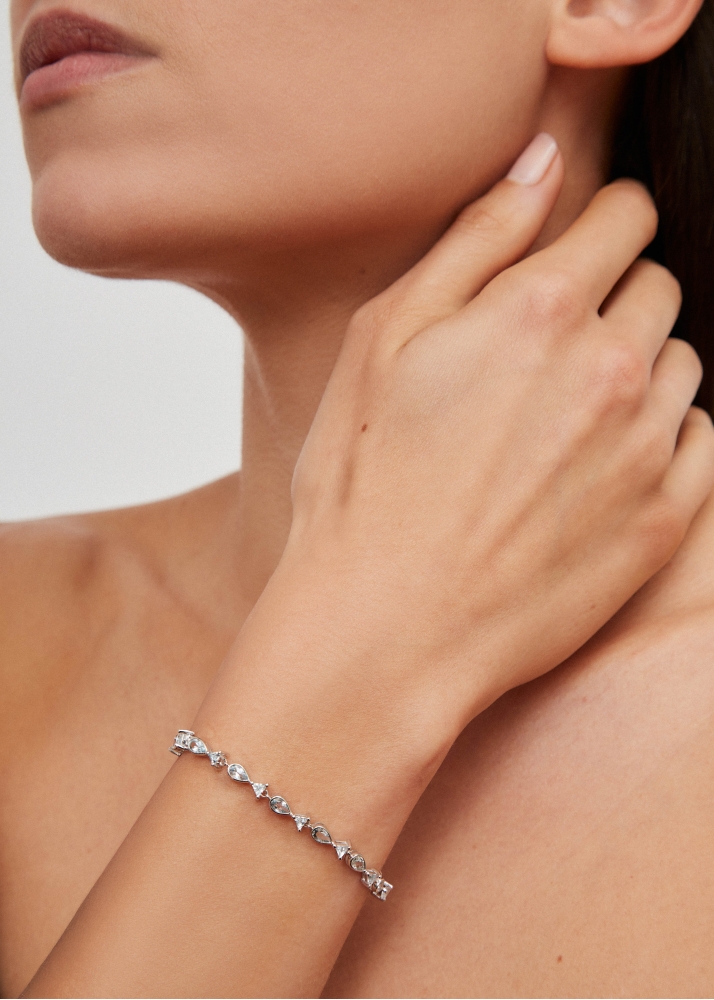 BRACELET LES PETITS POISSONS OR BLANC