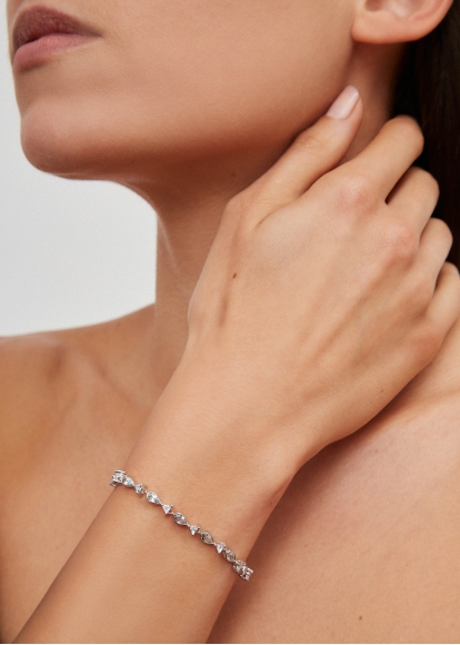 BRACELET LES PETITS POISSONS OR BLANC