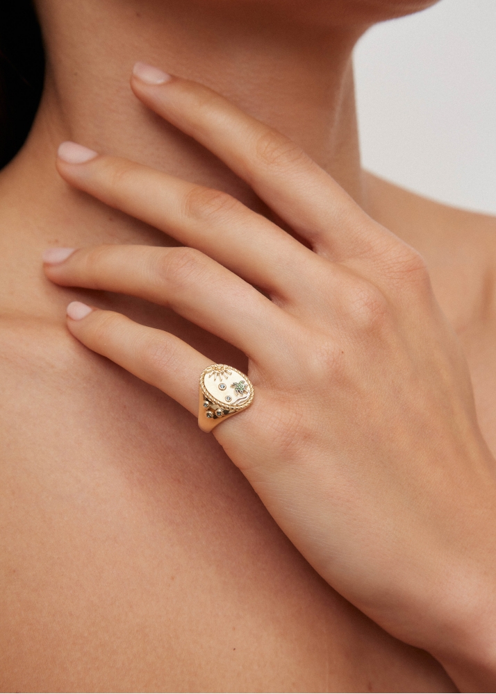 CHEVALIÈRE OVALE LA PLAGE OR JAUNE