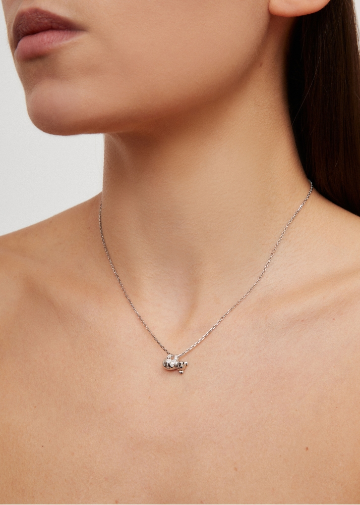 COLLIER CHAÎNE KOALA OR BLANC