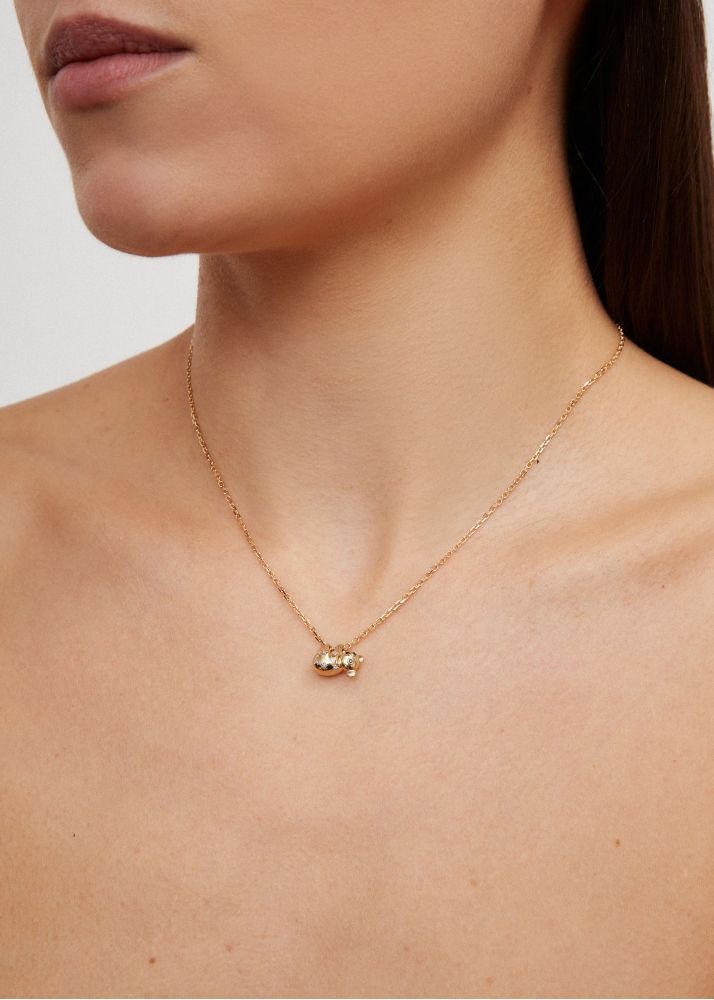 COLLIER CHAÎNE KOALA OR JAUNE