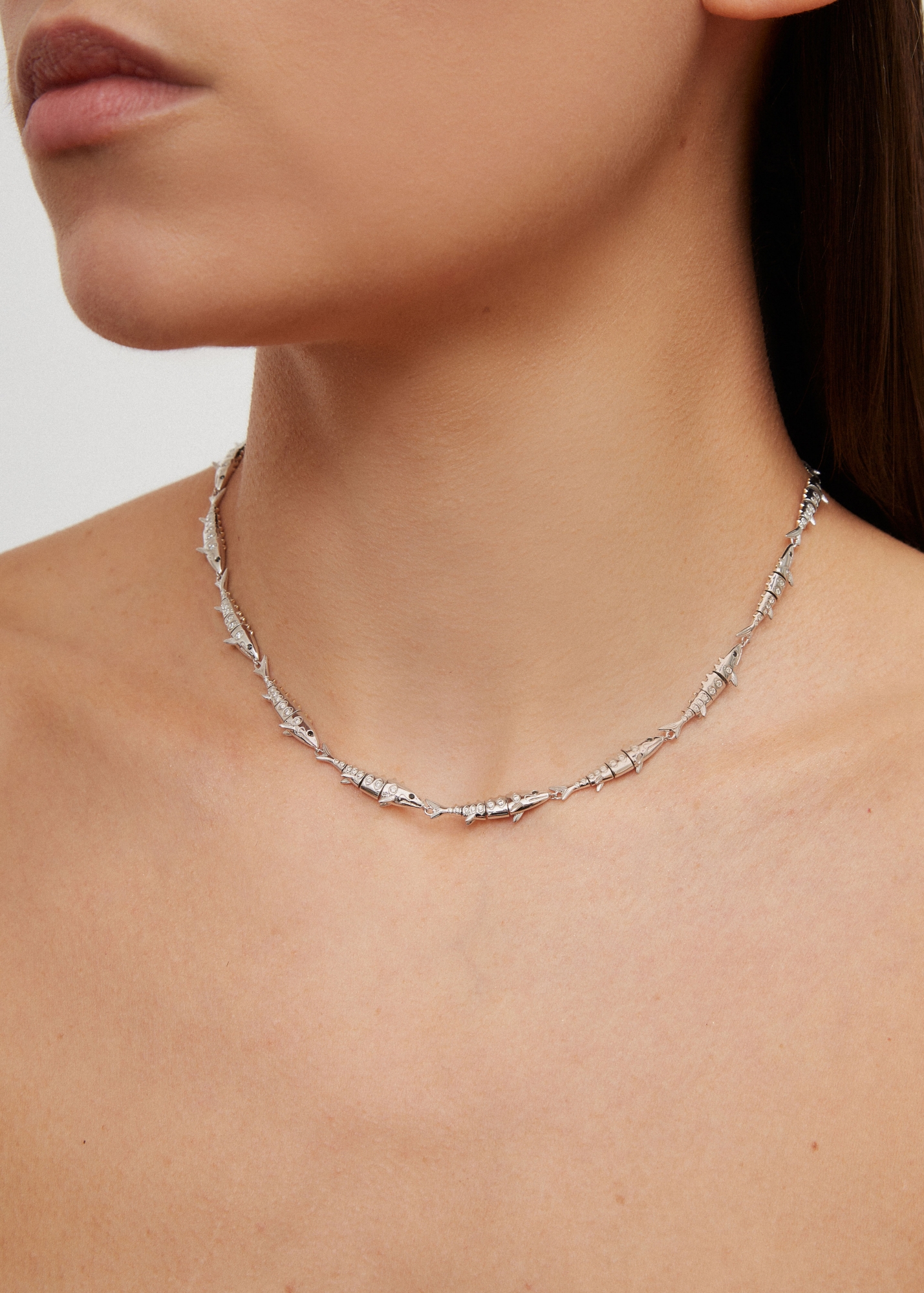 COLLIER MARLIN OR BLANC