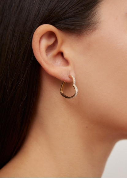 CRÉOLE COEUR DIAMANTS OR JAUNE