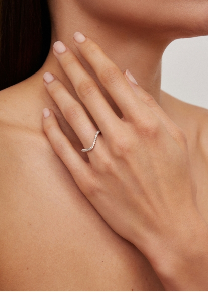 MINI ALLIANCE VAGUE DIAMANTS OR BLANC