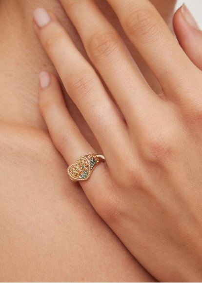 MINI CHEVALIÈRE COEUR MIMOSA OR JAUNE