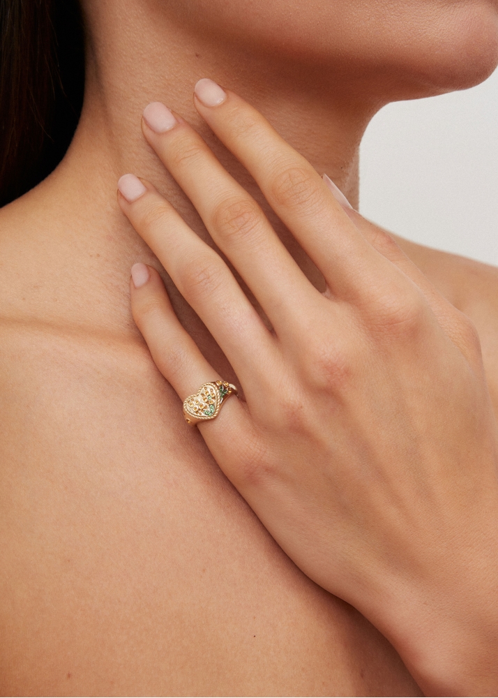 MINI CHEVALIÈRE COEUR MIMOSA OR JAUNE