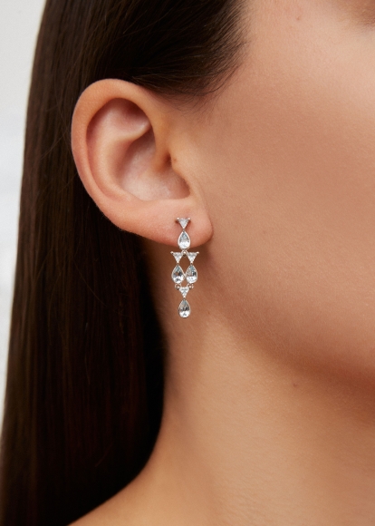 PAIRE DE BOUCLES D’OREILLE LES PETITS POISSONS OR BLANC