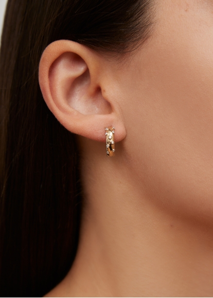 PAIRE DE CRÉOLES PLUMETIS OR JAUNE