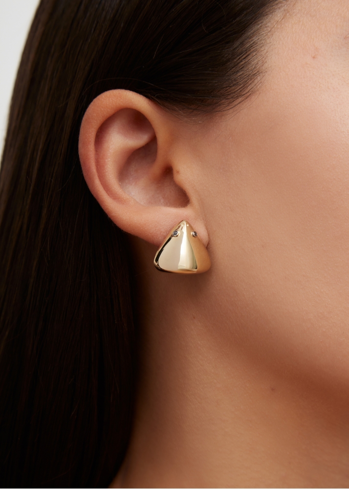 PAIRE DE CRÉOLES REQUIN DENTÉES OR JAUNE