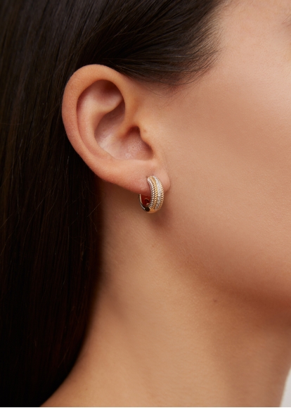 PAIRE DE CRÉOLES TRESSES 2 ORS