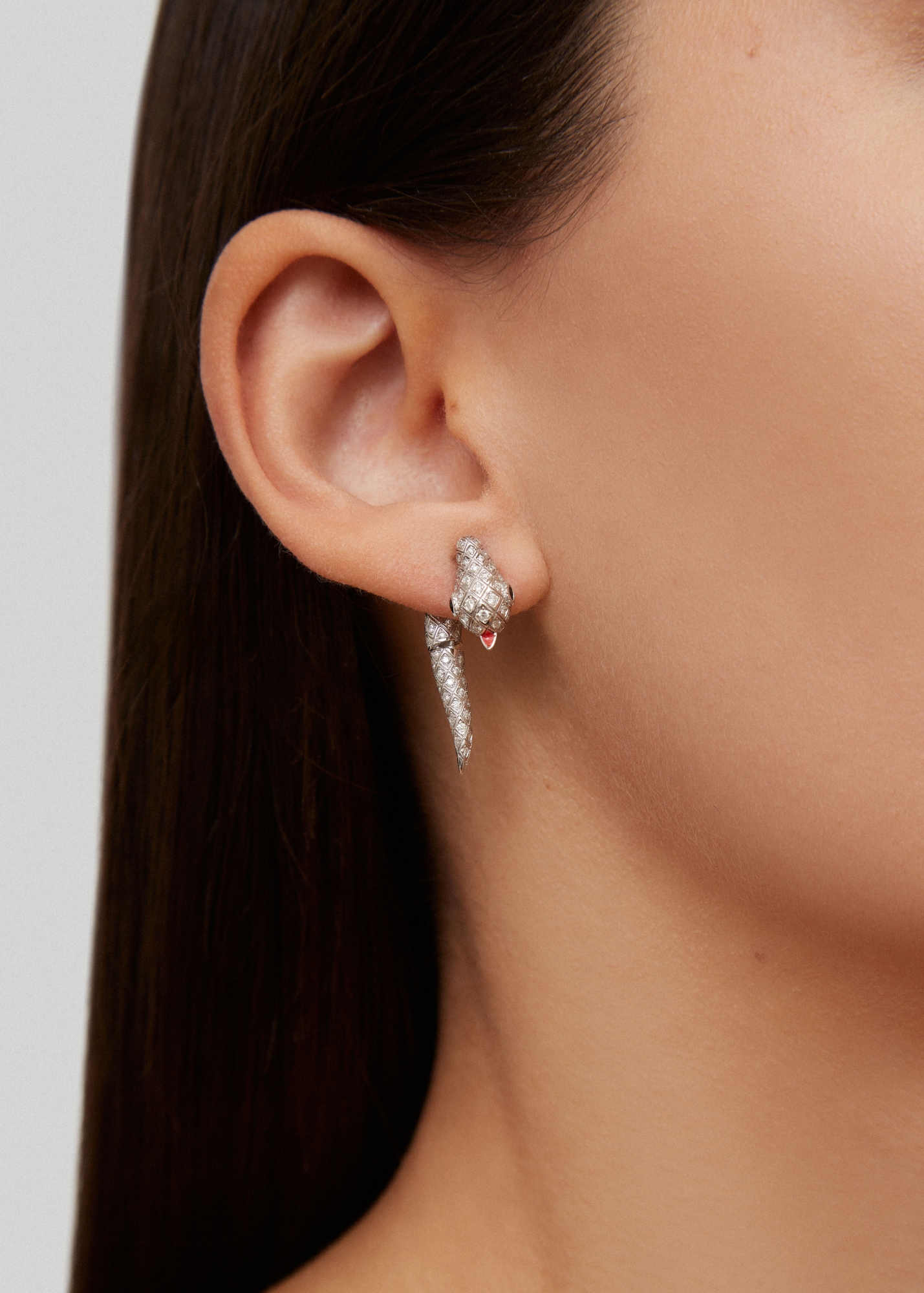 SET PUCE ET DESSOUS PYTHON DIAMANTS OR BLANC