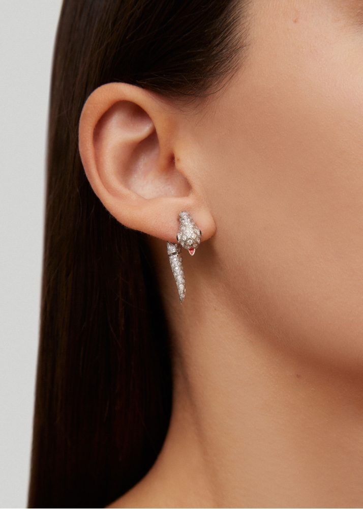 SET PUCE & DESSOUS PYTHON DIAMANTS OR BLANC