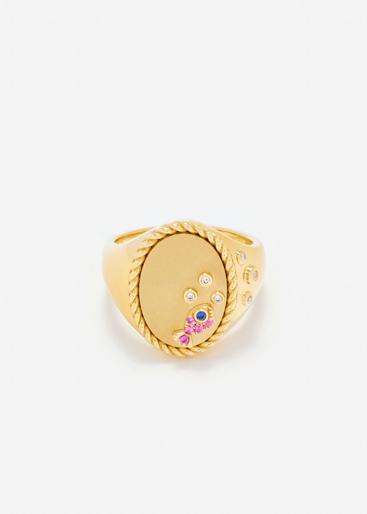 CHEVALIÈRE OVALE SOUS L'EAU OR JAUNE