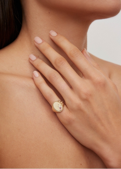 CHEVALIÈRE OVALE SOUS L'EAU OR JAUNE