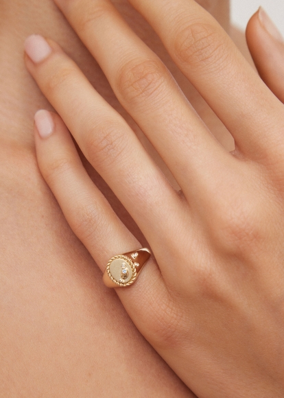 MINI CHEVALIÈRE OVALE SOUS L'EAU OR JAUNE