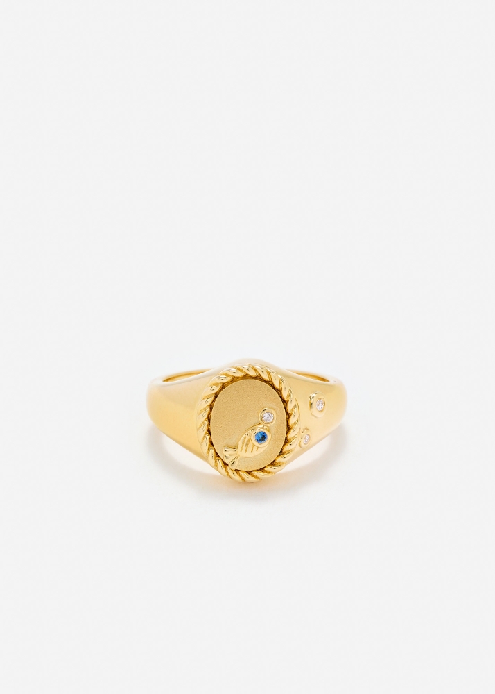 MINI CHEVALIÈRE OVALE SOUS L'EAU OR JAUNE