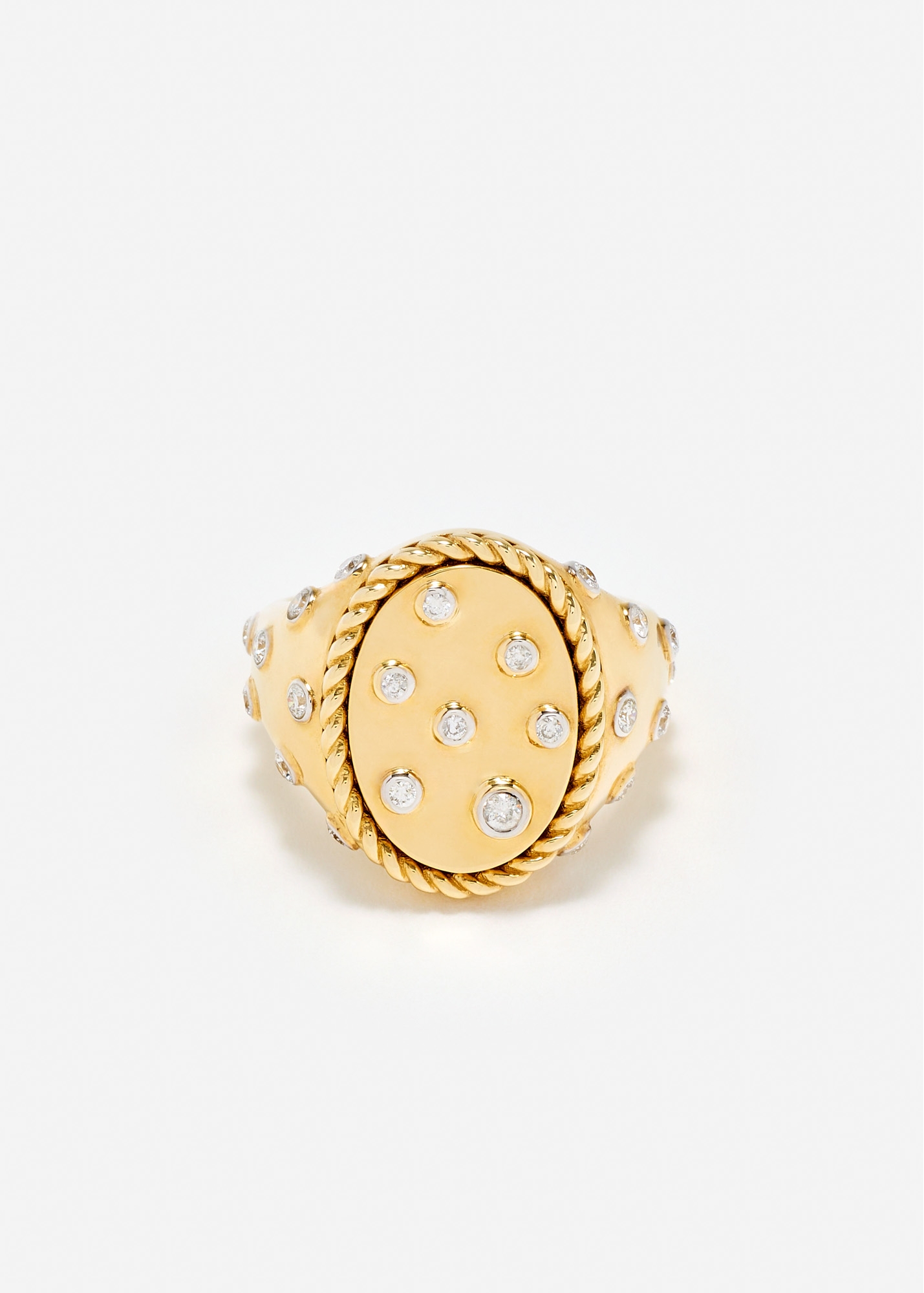 CHEVALIÈRE OVALE PLUMETIS DIAMANTS OR JAUNE