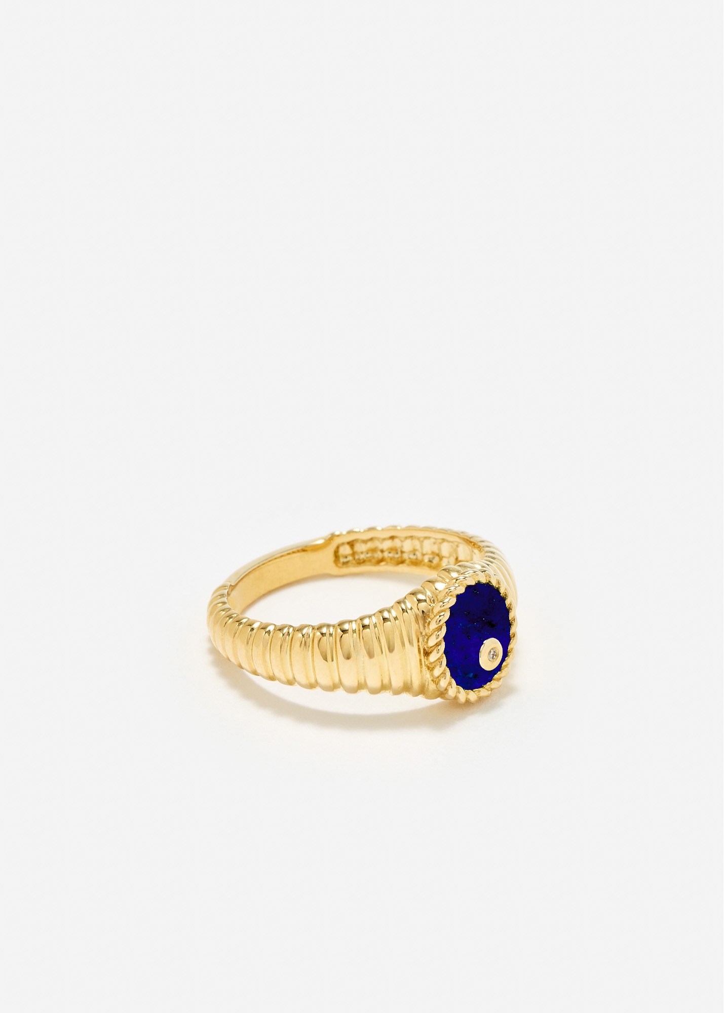 BABY CHEVALIÈRE OVALE BERLINGOT LAPIS LAZULI OR JAUNE