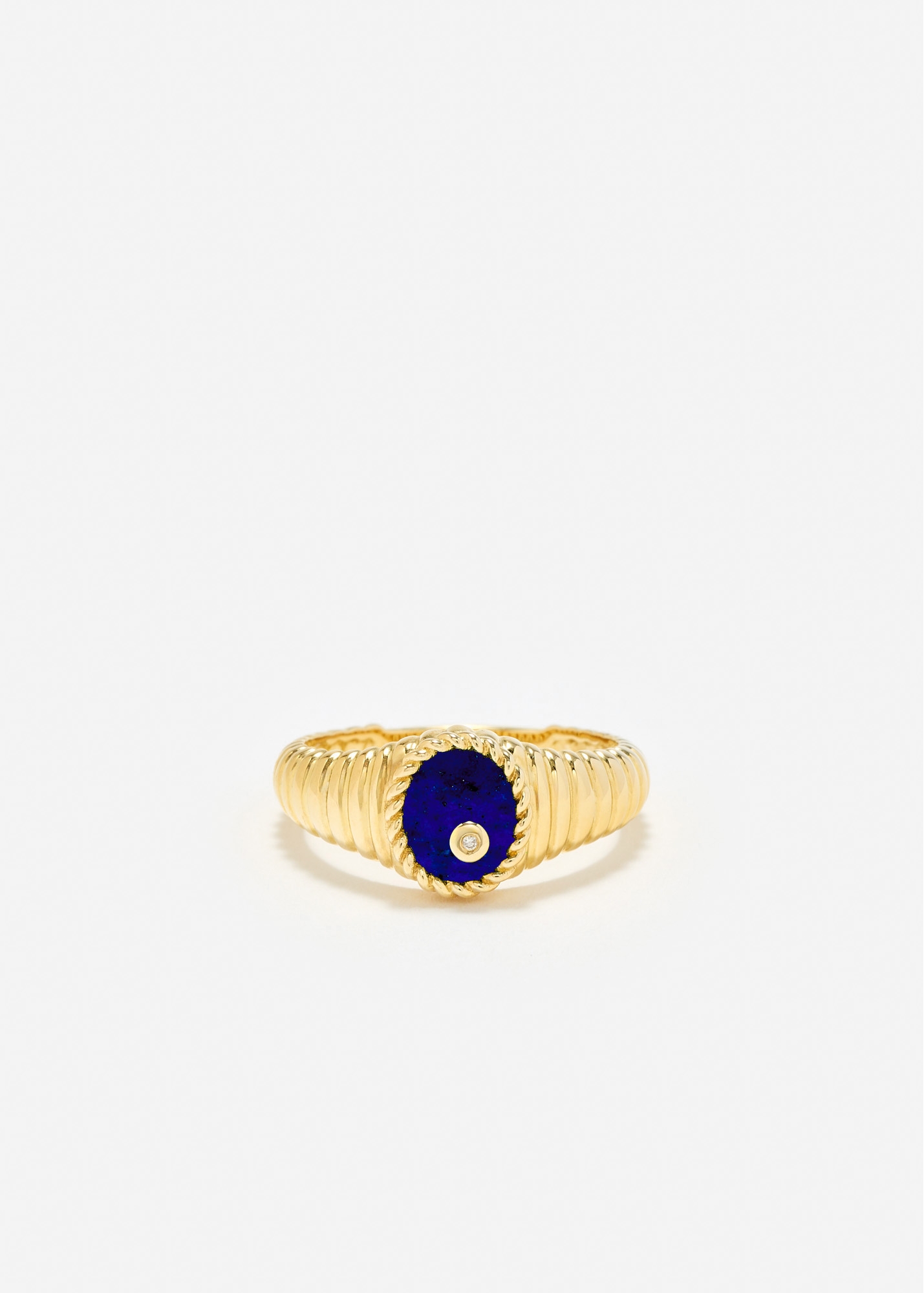 BABY CHEVALIÈRE OVALE BERLINGOT LAPIS LAZULI OR JAUNE