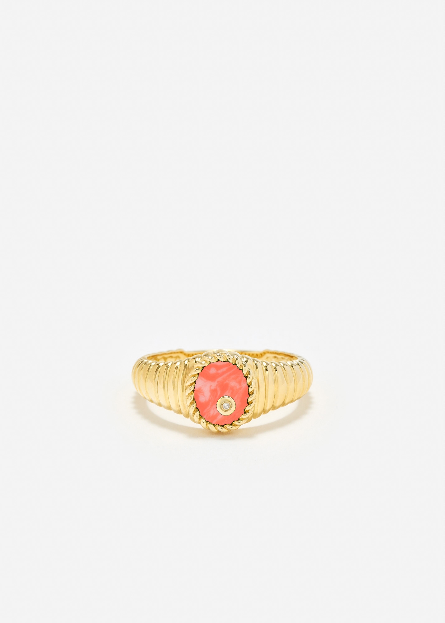 BABY CHEVALIÈRE OVALE BERLINGOT CORAIL OR JAUNE