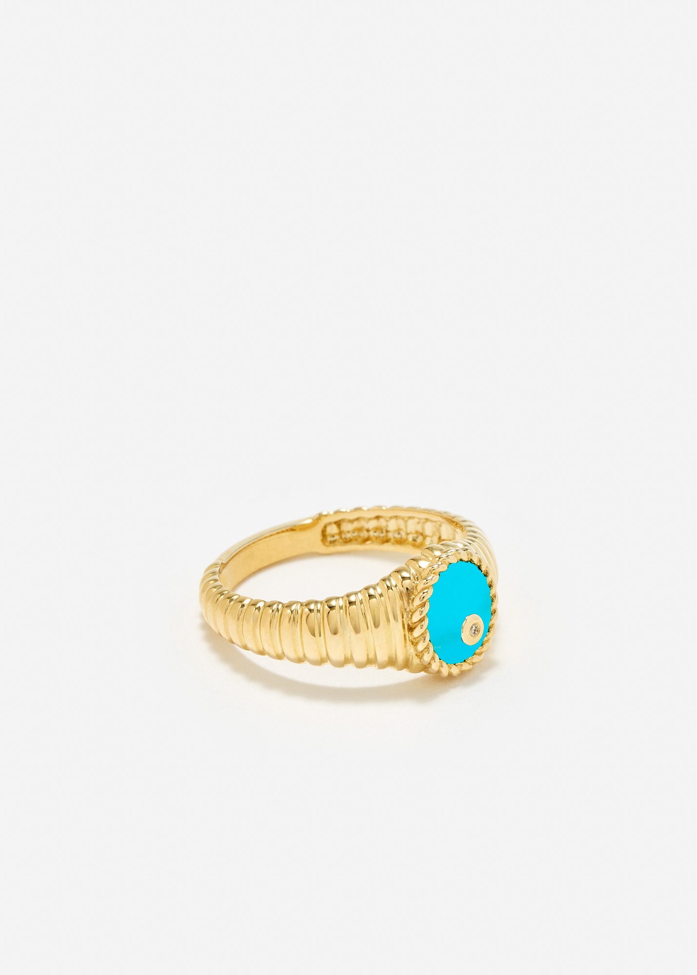 BABY CHEVALIÈRE OVALE BERLINGOT TURQUOISE OR JAUNE