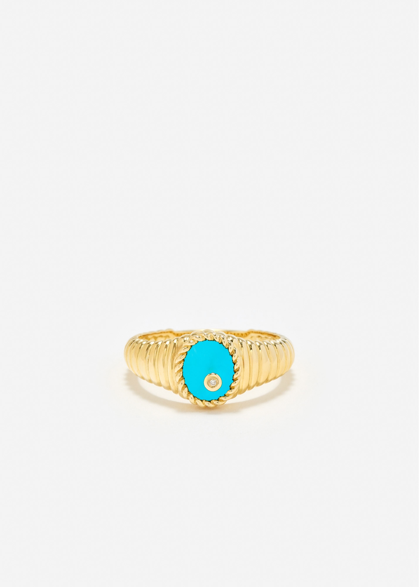 BABY CHEVALIÈRE OVALE BERLINGOT TURQUOISE OR JAUNE