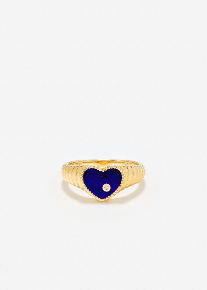BABY CHEVALIÈRE COEUR BERLINGOT LAPIS LAZULI OR JAUNE