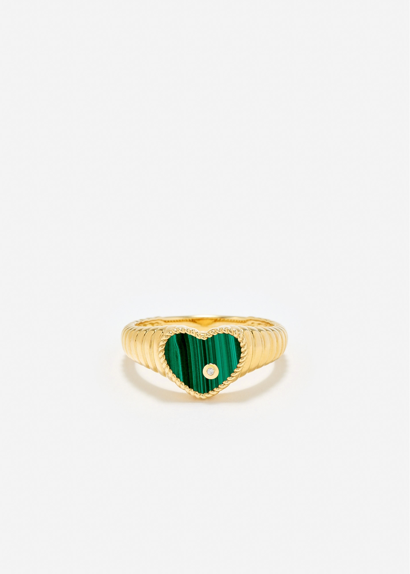 BABY CHEVALIÈRE COEUR BERLINGOT MALACHITE OR JAUNE