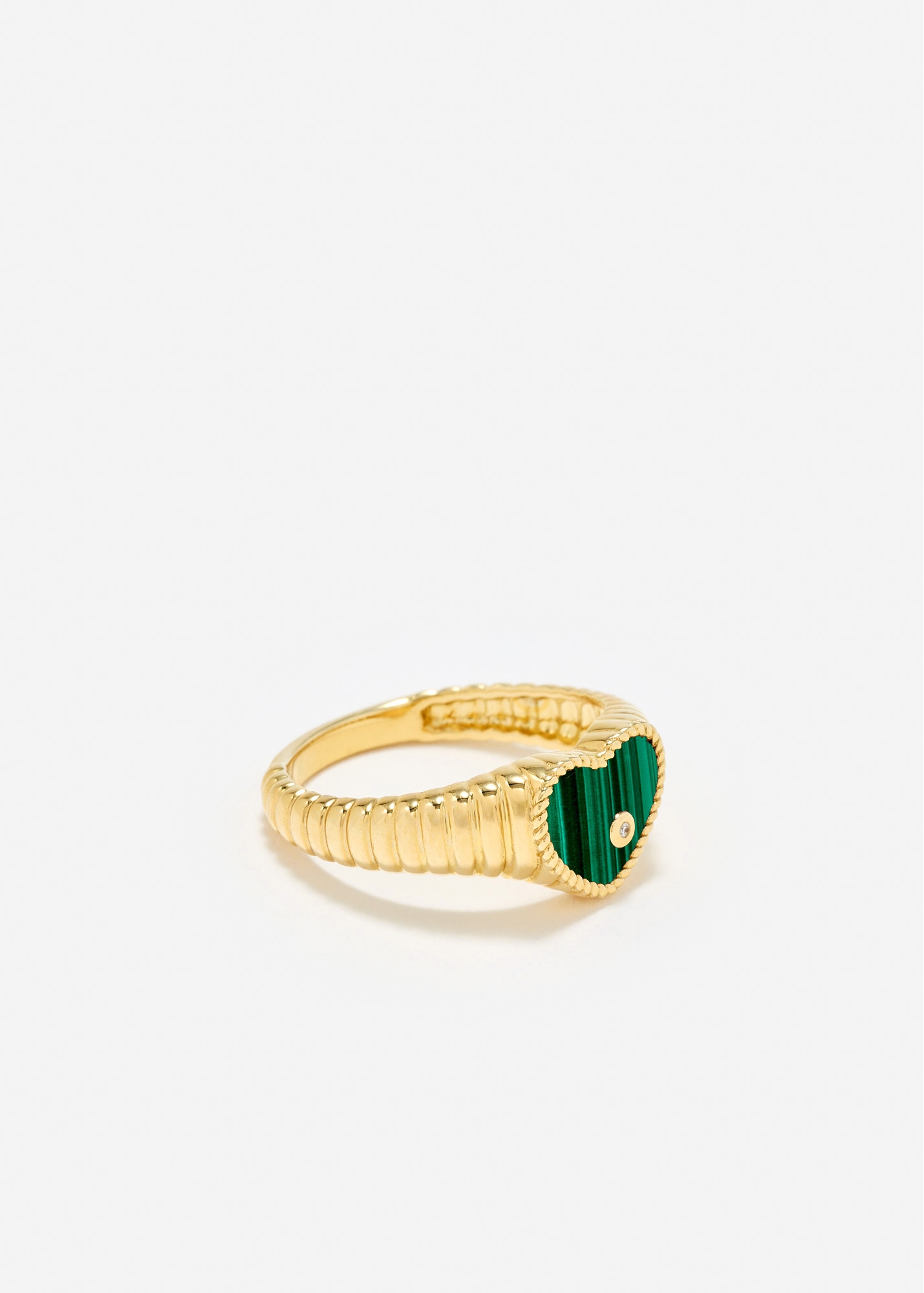 BABY CHEVALIÈRE COEUR BERLINGOT MALACHITE OR JAUNE