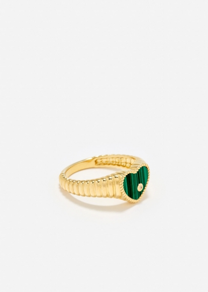 BABY CHEVALIÈRE COEUR BERLINGOT MALACHITE OR JAUNE