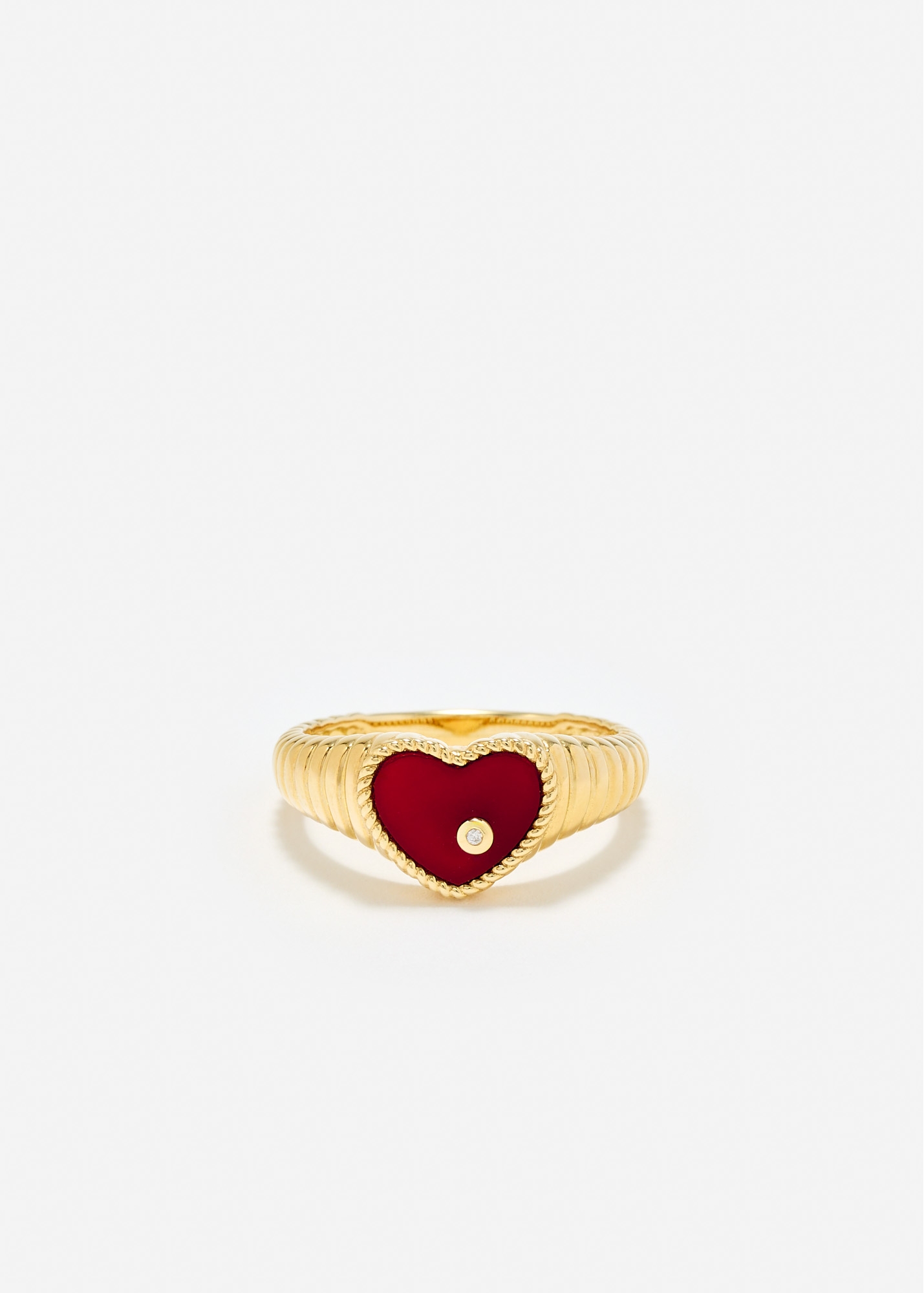 BABY CHEVALIÈRE COEUR BERLINGOT AGATE ROUGE OR JAUNE