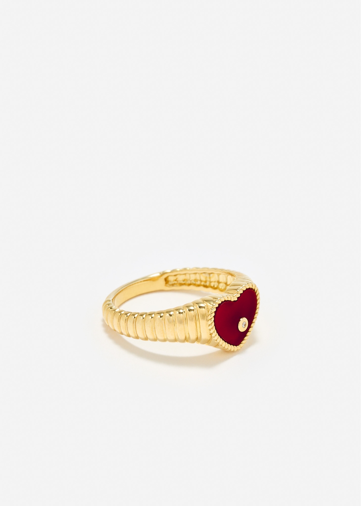 BABY CHEVALIÈRE COEUR BERLINGOT AGATE ROUGE OR JAUNE