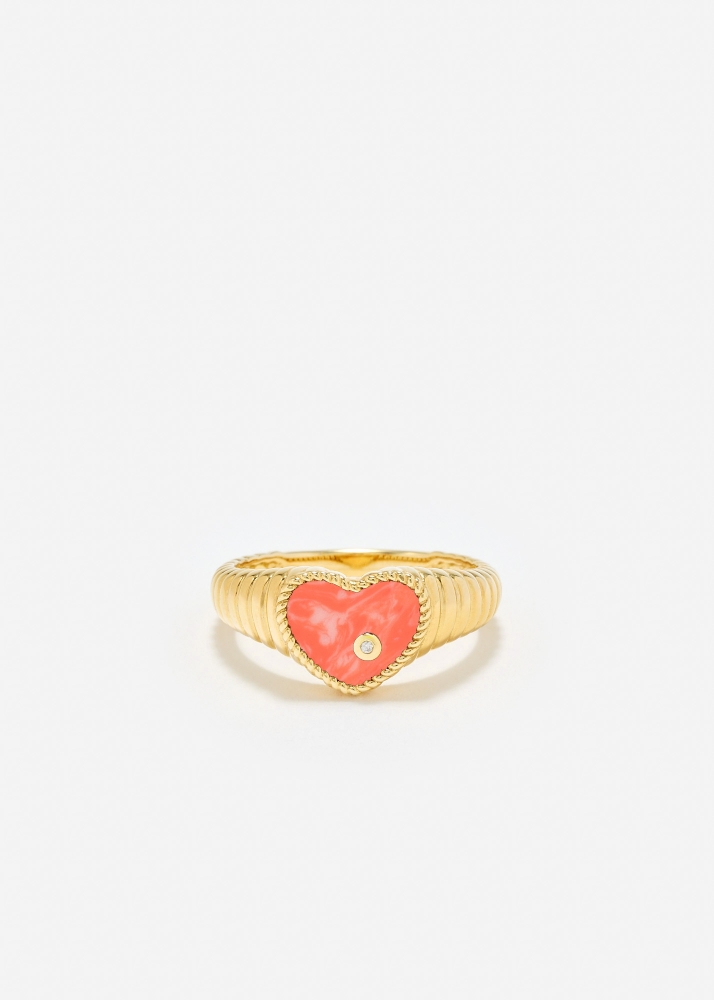 BABY CHEVALIÈRE COEUR BERLINGOT CORAIL OR JAUNE