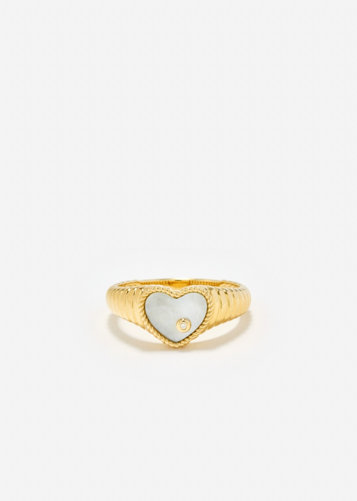 BABY CHEVALIÈRE COEUR BERLINGOT NACRE OR JAUNE