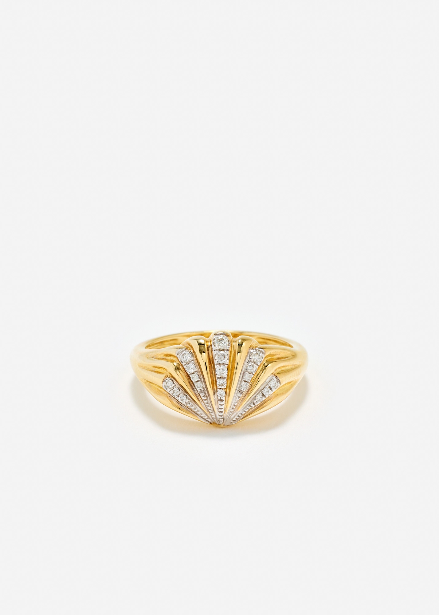 BABY CHEVALIÈRE COQUILLAGE DIAMANTS OR JAUNE