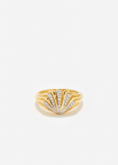 BABY CHEVALIÈRE COQUILLAGE DIAMANTS OR JAUNE