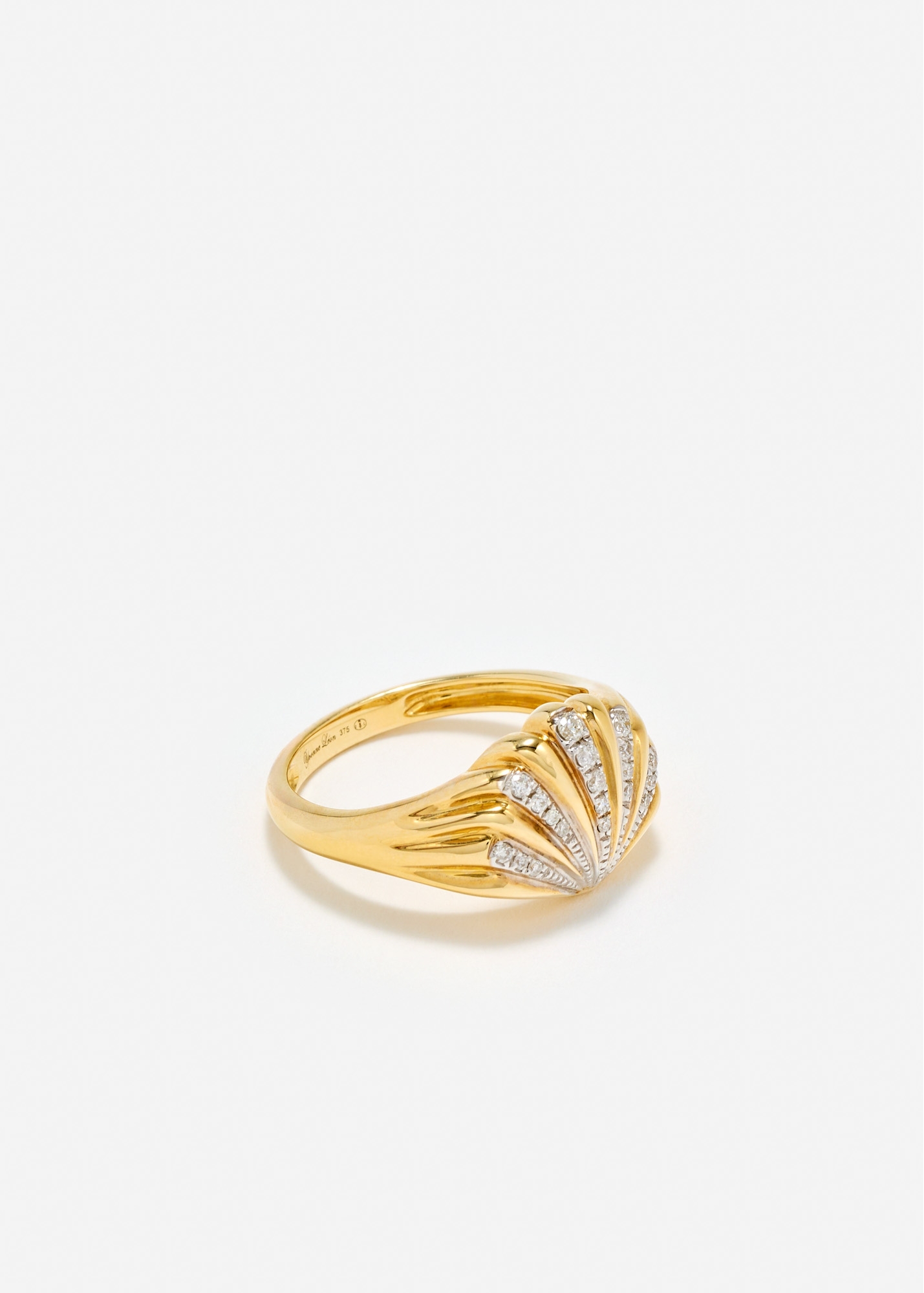 BABY CHEVALIÈRE COQUILLAGE DIAMANTS OR JAUNE