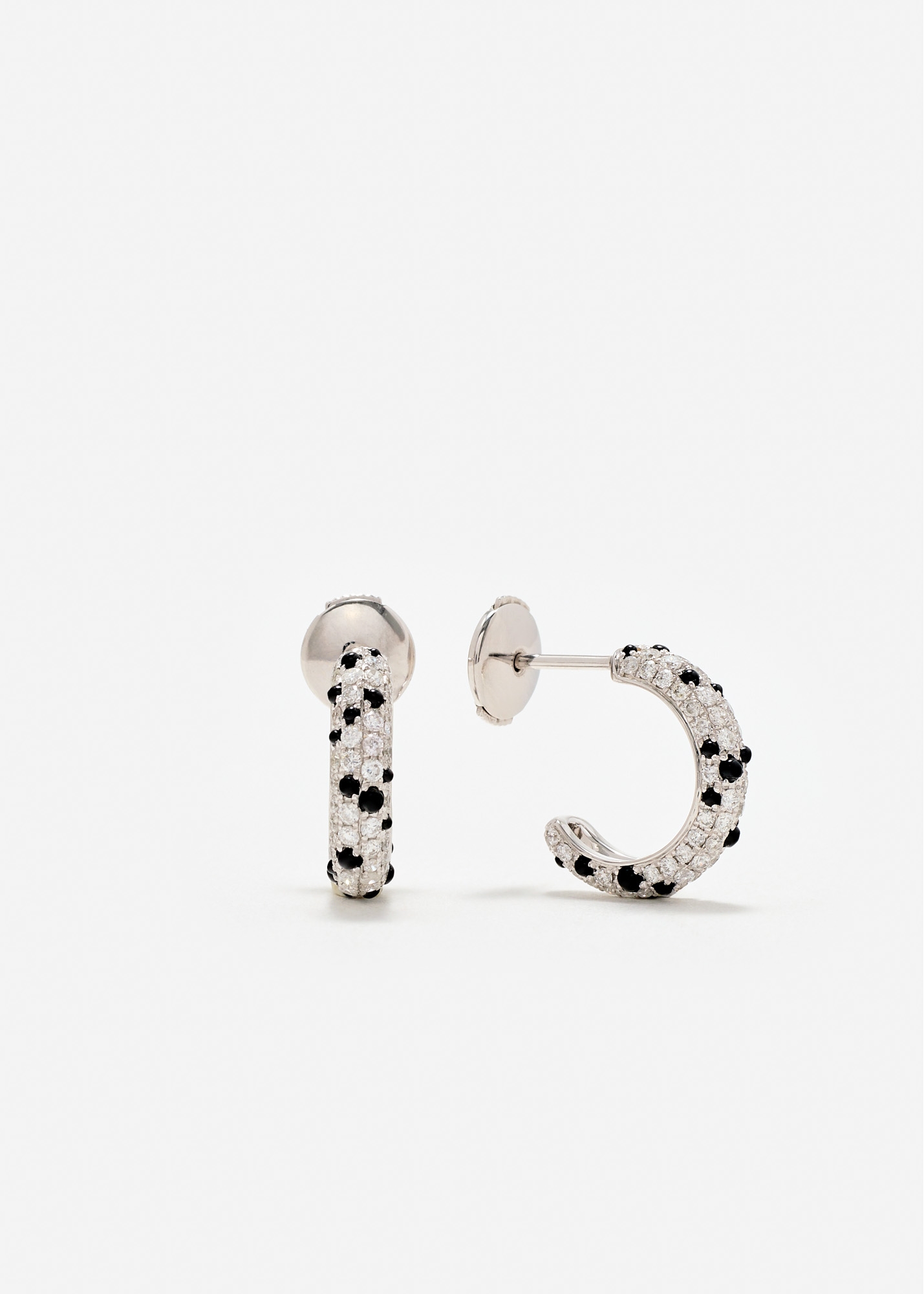 PAIRE DE CREOLES DALMATIEN DIAMANTS OR BLANC